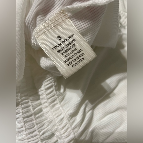 No Comment Size Small White Baby Doll Shirred Top - Picture 5 of 5